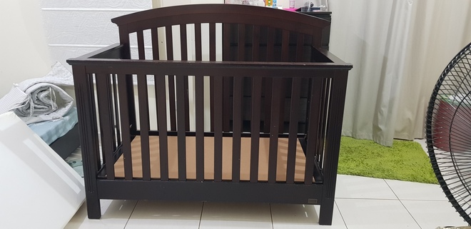 hardwood baby crib
